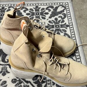 Sorel Beige Lace-Up Boots